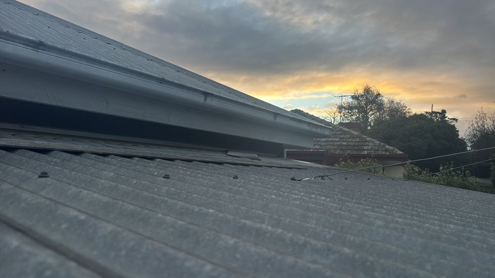 Damaged eaves lining that lets moisture and pests into the roof edge, Bacchus Marsh, Ballarat