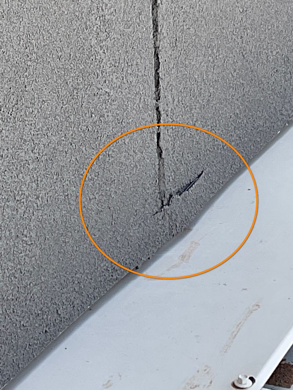 Cracks already showing in the new render cladding, found during a pre-handover inspection in Bacchus Marsh