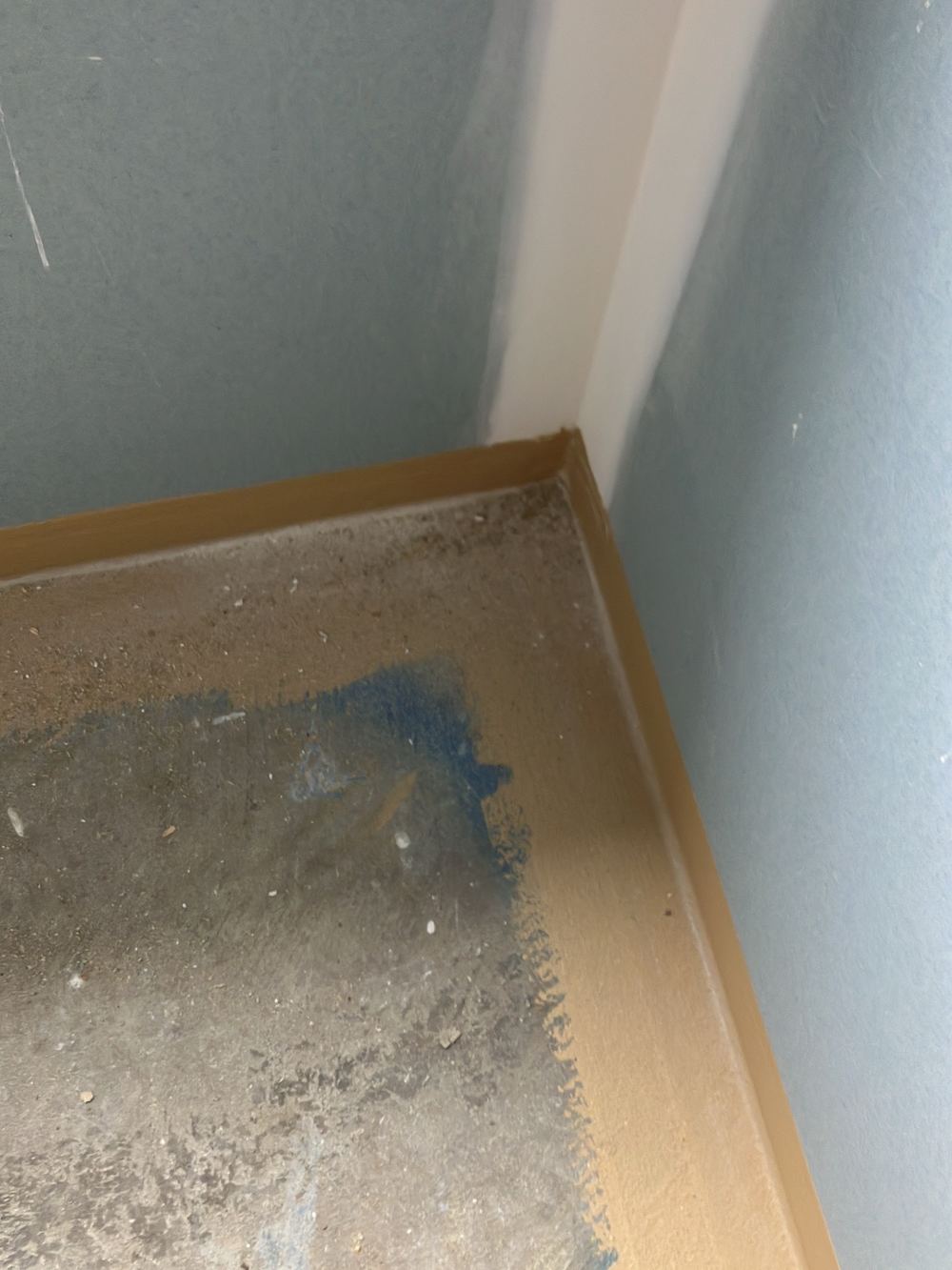 Shower membrane that needs protecting until it is tiled over, found during a waterproofing inspection in Gisborne